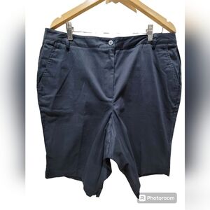 Appleseed's Size 18 Black Bermuda Shorts Cotton Spandex Blend Front Pockets